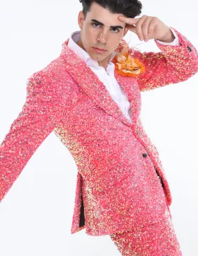 sequin blazer men, pink