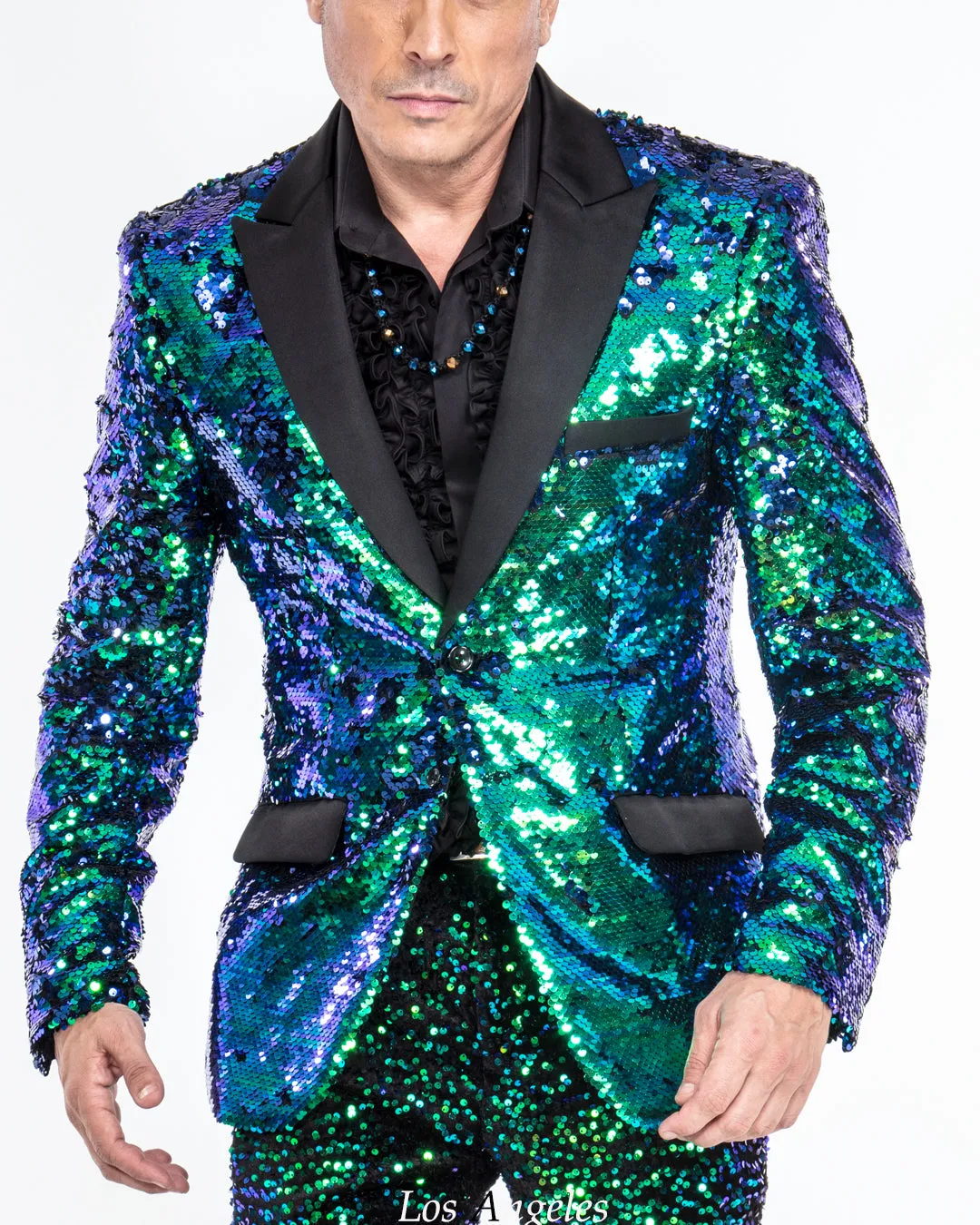 sequined blazer men, green