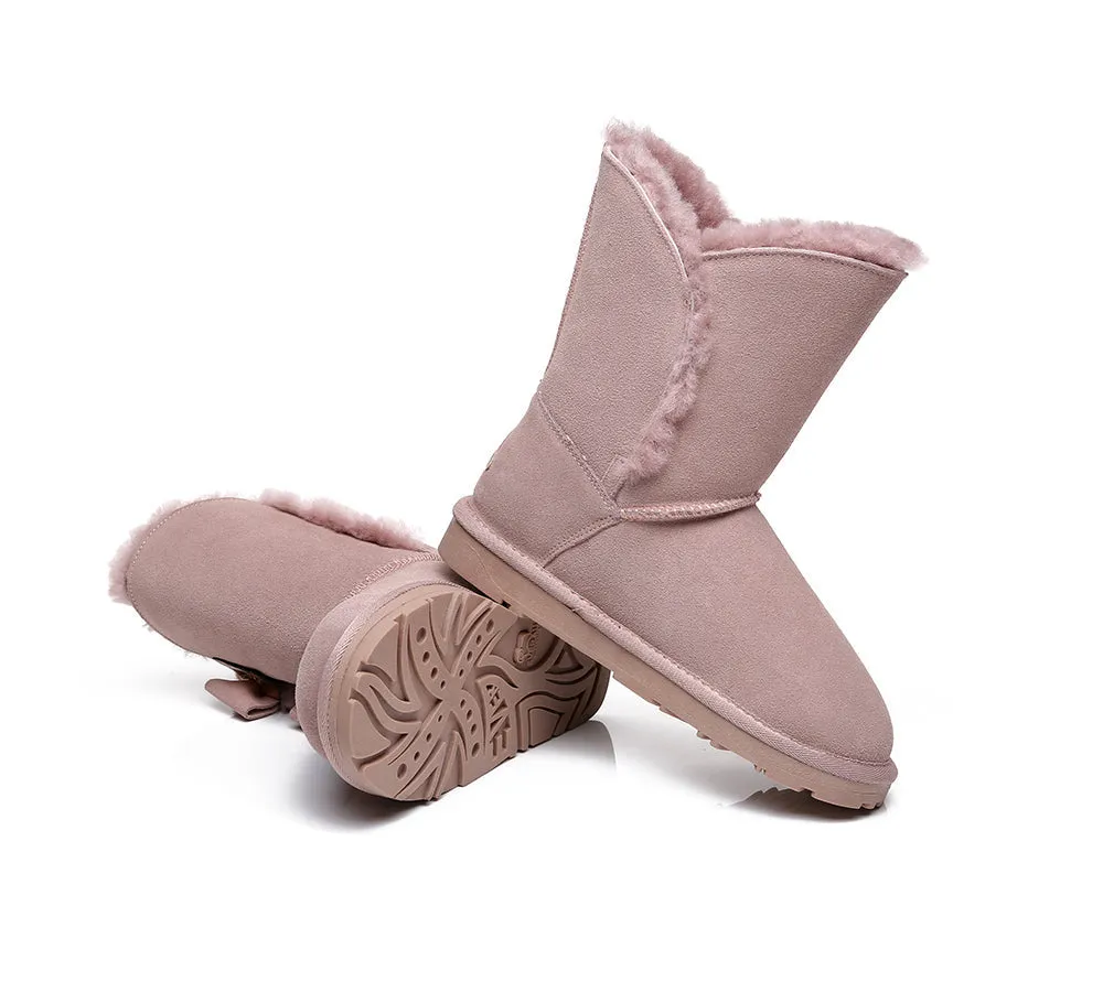 Sheepskin Double Bow Boots Women Eira