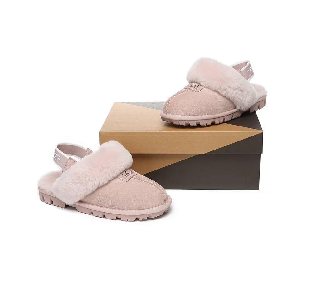 Sheepskin Wool Removable Strap Slingback Slippers Suzie ll