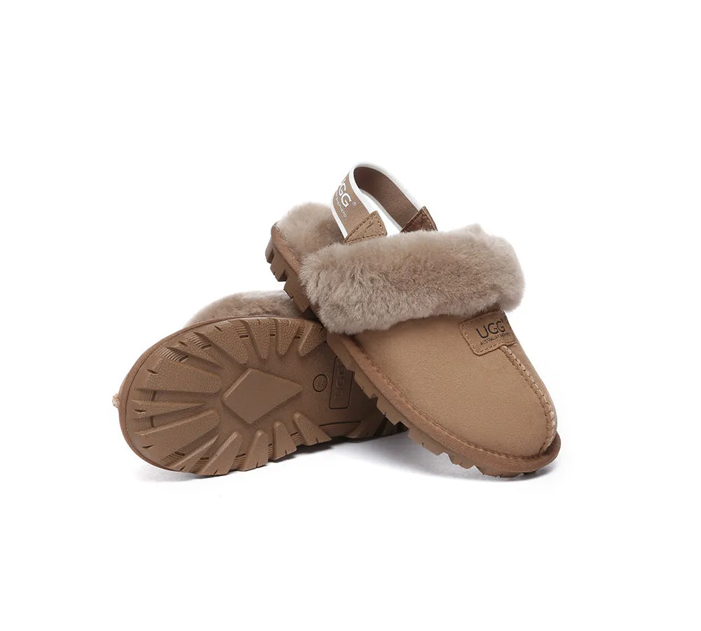 Sheepskin Wool Removable Strap Slingback Slippers Suzie ll