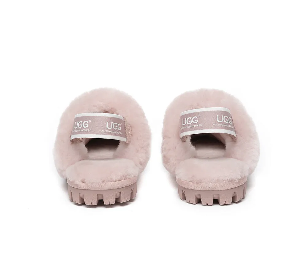 Sheepskin Wool Removable Strap Slingback Slippers Suzie ll