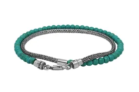 Silver Mini Chain Bead Turquoise