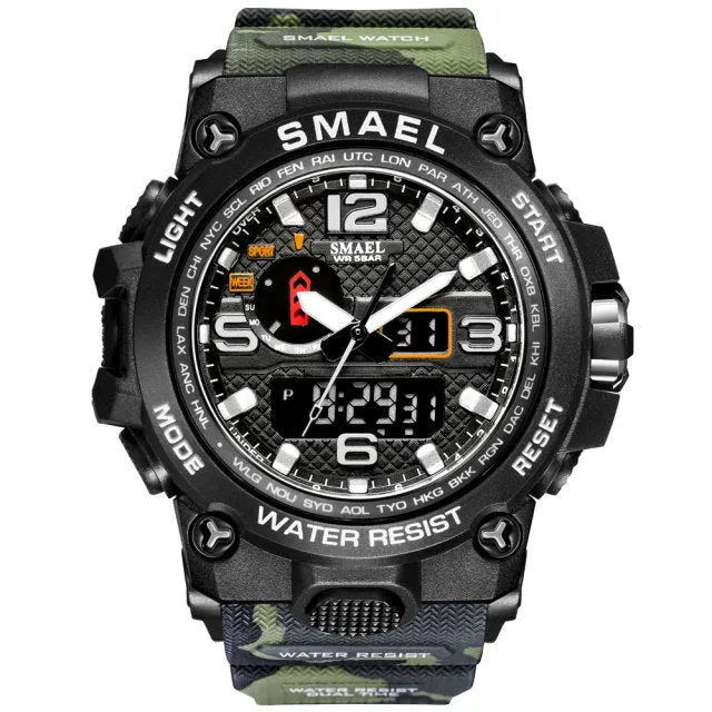 SMAEL New Men's 50M Waterproof Dual Display Quartz Sport Watch