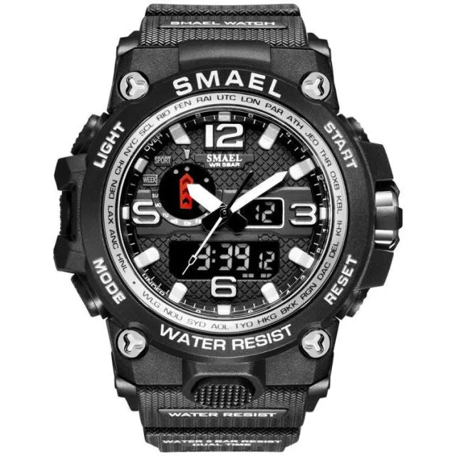 SMAEL New Men's 50M Waterproof Dual Display Quartz Sport Watch