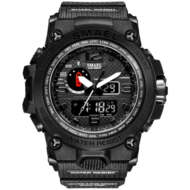 SMAEL New Men's 50M Waterproof Dual Display Quartz Sport Watch