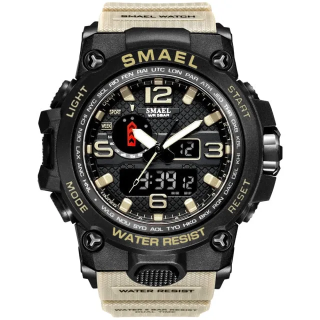 SMAEL New Men's 50M Waterproof Dual Display Quartz Sport Watch