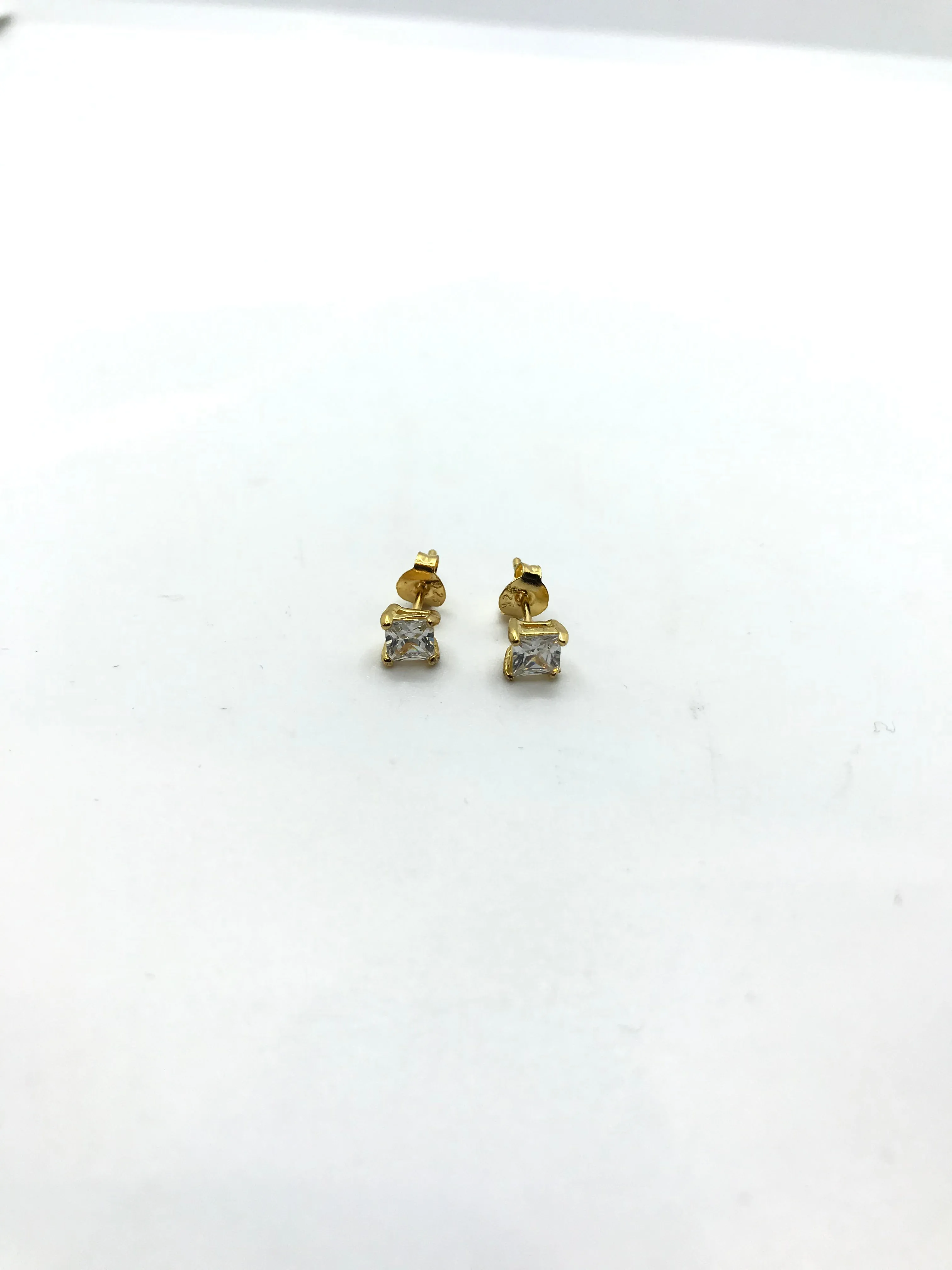 Sterling silver gold plated square studs