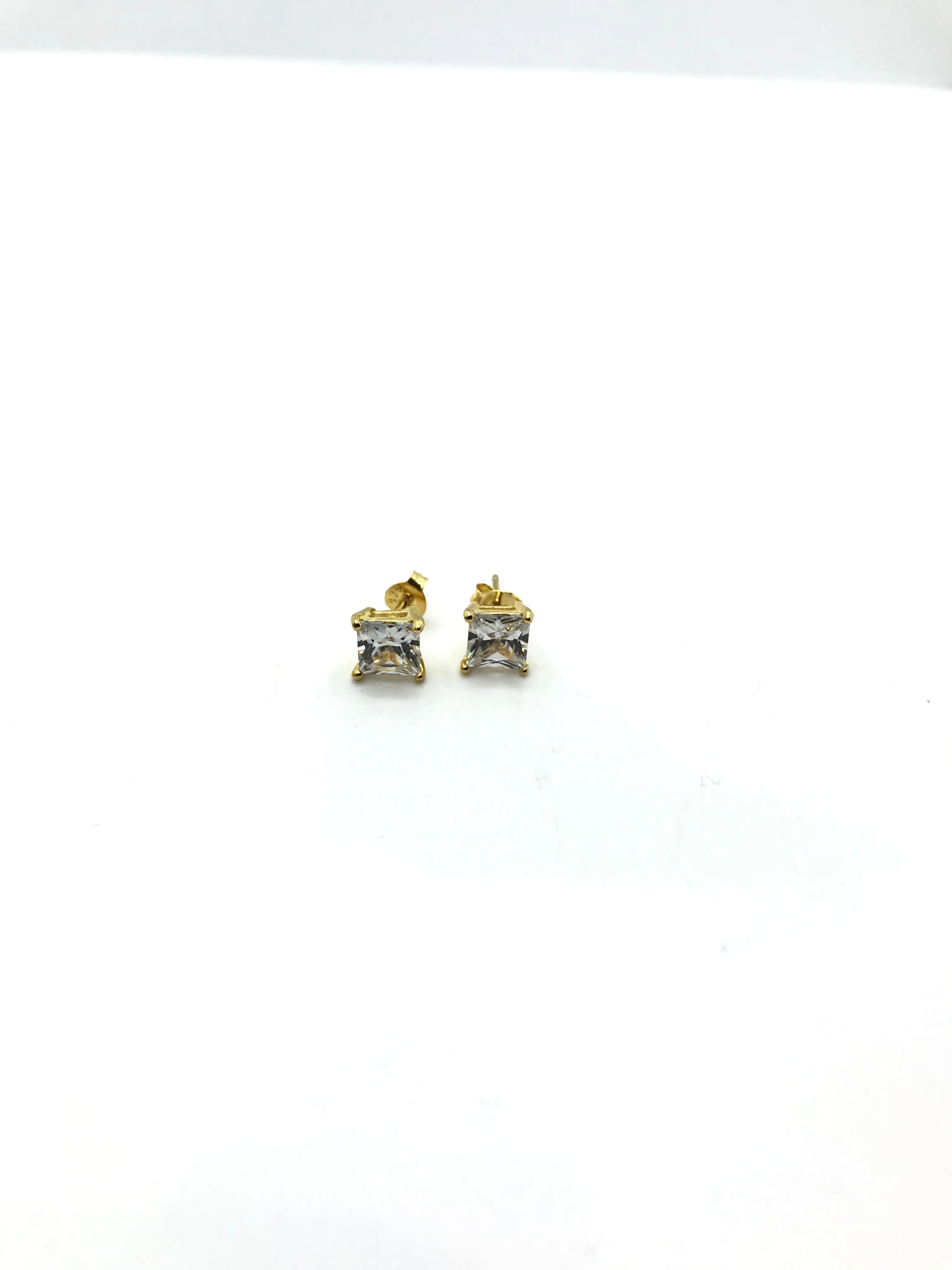 Sterling silver gold plated square studs