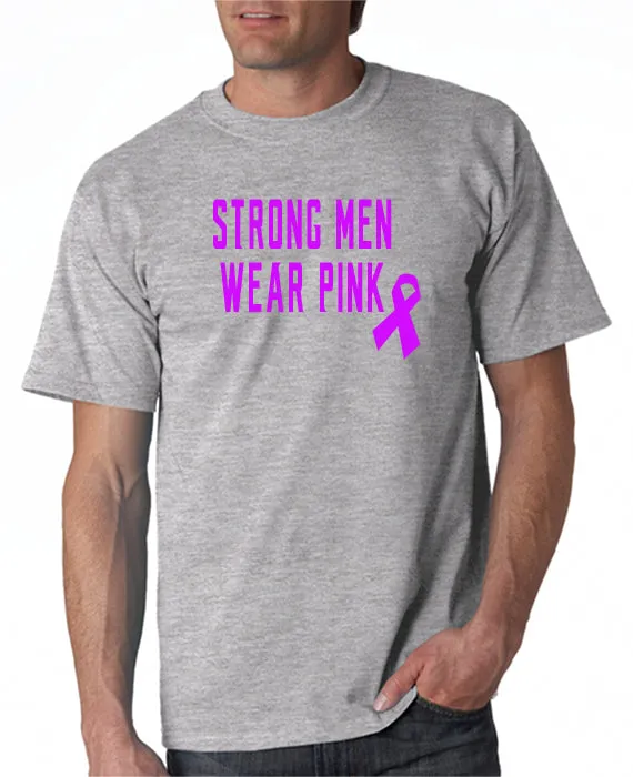 Strong Men Wear Pink T-Shirt Pink Ribbon Breast Cancer Awareness