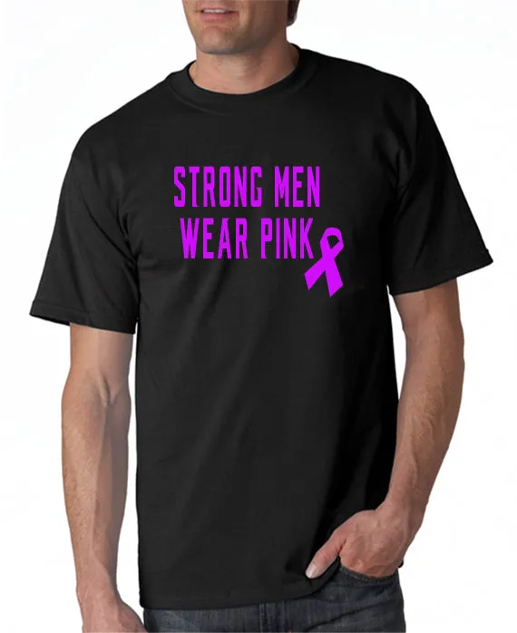 Strong Men Wear Pink T-Shirt Pink Ribbon Breast Cancer Awareness