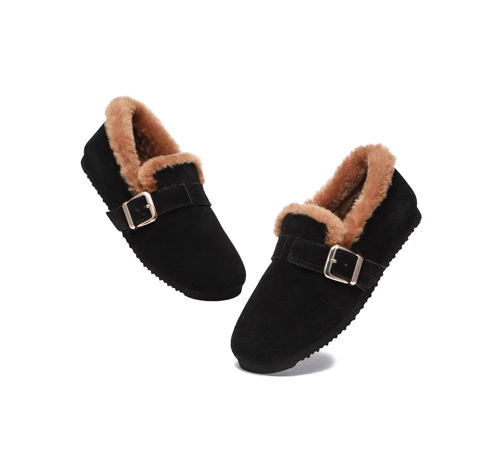 UGG Loafers Women Shearling Lined Suede Moccasins Mona