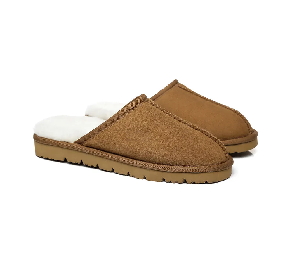 UGG Slippers Men Sheepskin Wool House Scuff Slippers Mosley