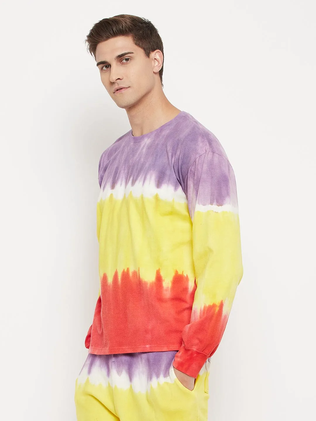 Yellow Multi Shade Ombre Longsleeves Tee