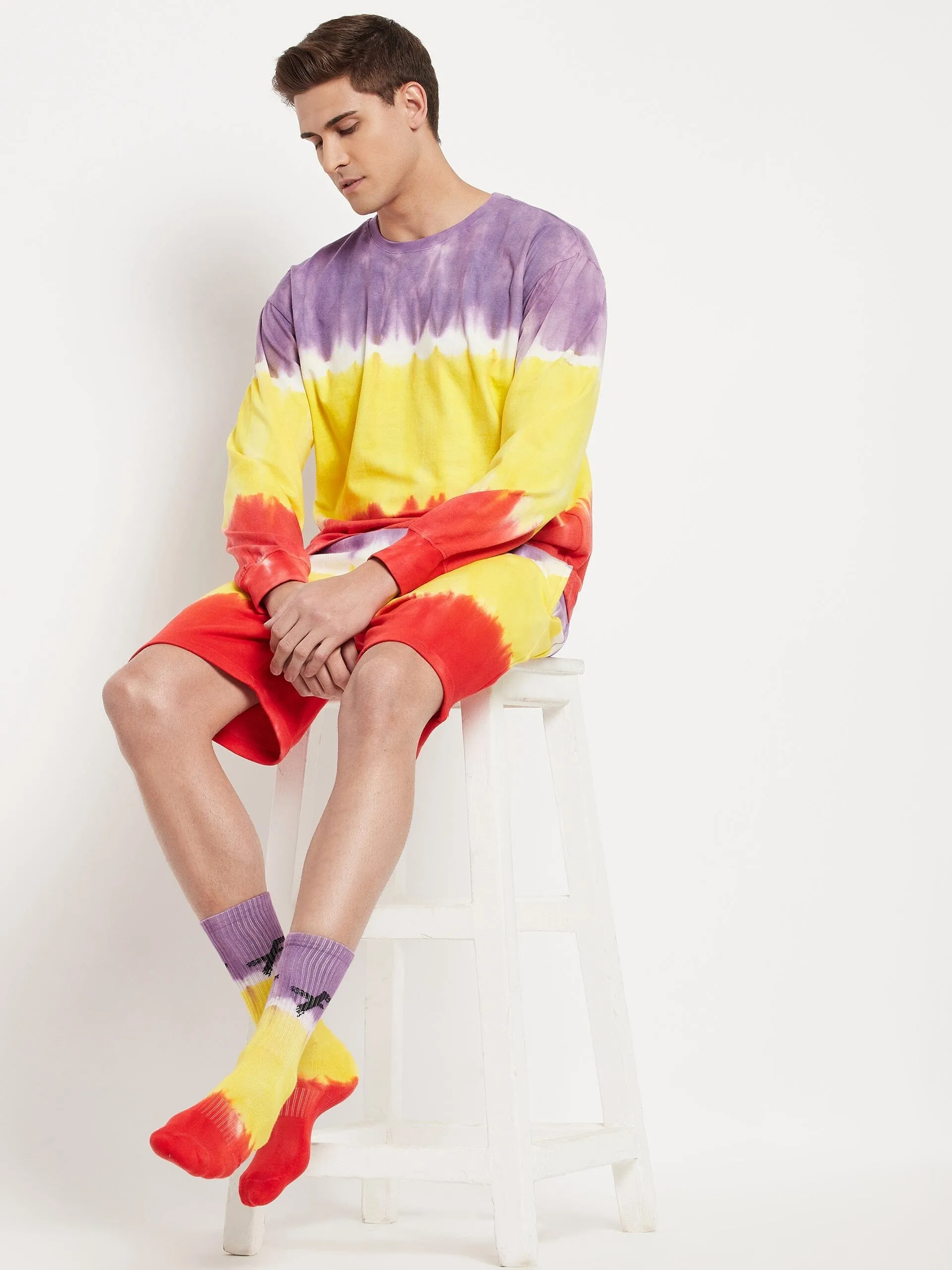 Yellow Multi Shade Ombre Longsleeves Tee